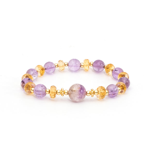 Lemurea Violet Honey Natrual Amethyst with Citrine Bracelet