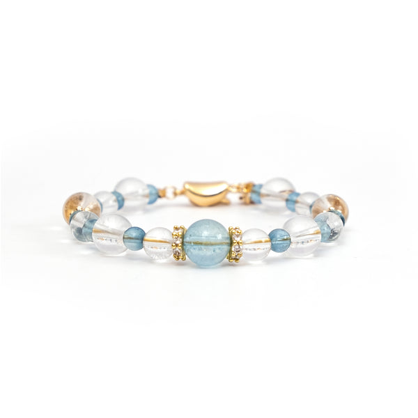 Lemurea Lumina Tide Natural Aquamarine with Clear Quartz