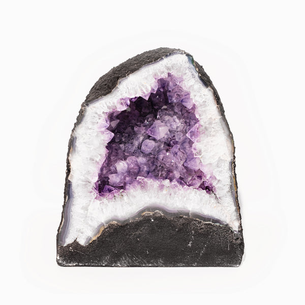 Lemurea Natural Brazil Purple Amethyst Quartz Crystal Cluster Geode