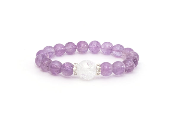 Lemurea Astra Purus Amethyst and Clear Quartz Bracelet