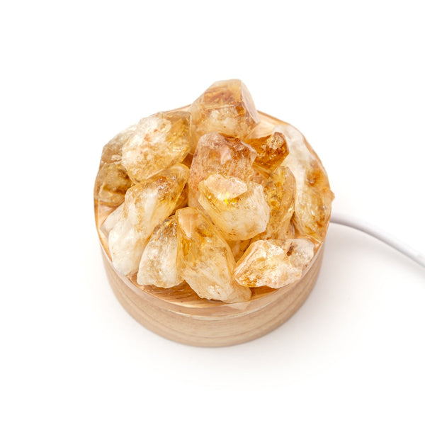 Lemurea Natural Citrine Light Stand Decoration Desk Accessory