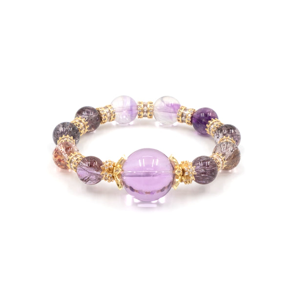 Lemurea Spiritual Sevenfold Super Seven & Brazilian Clear Amethyst