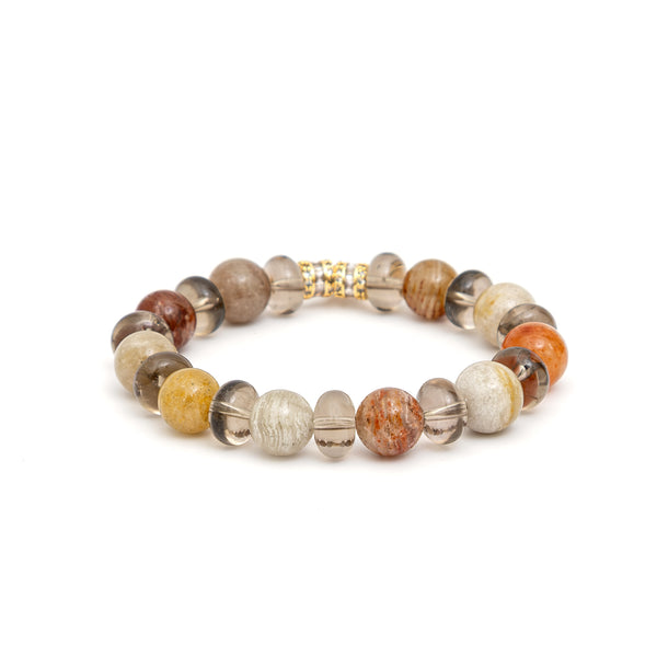 Lemurea Amber Aeon Multi-layer Phantom Quartz and Smoky Quartz
